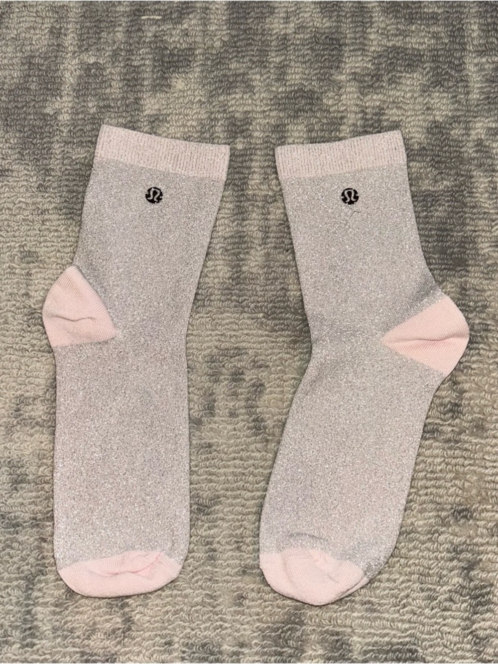 lululemon athletica Sparkle Light Pink Crew Socks